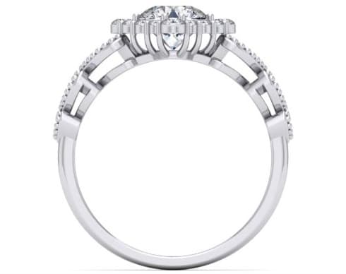 Crown Halo Engagement Ring