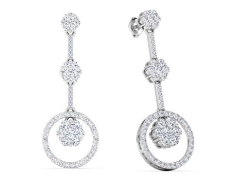 Halo Circle Drop Earrings