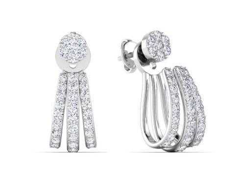 Three Row Ear Jacket Earrings